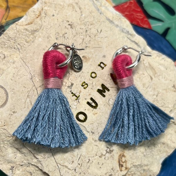 Fortune Earrings with Pom Pom