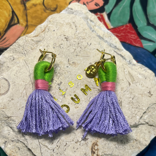 Fortune Earrings with Pom Pom