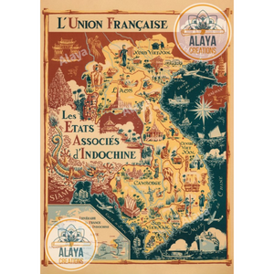 Map - l'Union Française des États Associés de l'Indochine – 1948