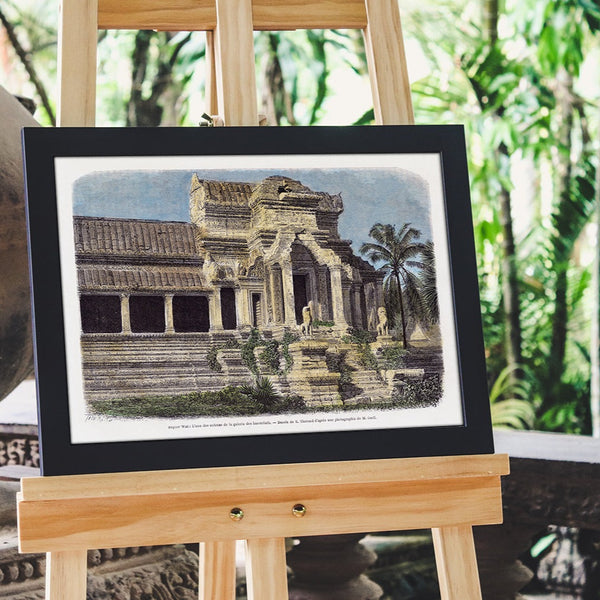 Ancient Engraving Colour 1871 - Un Tour Du Monde - Angkor Cambodia #2