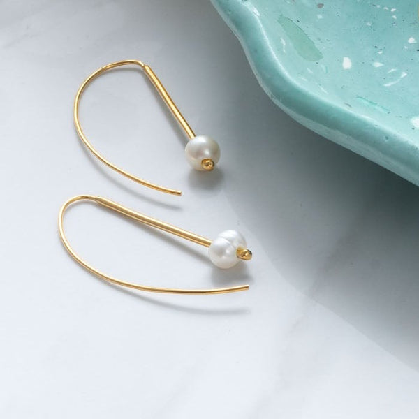 Earrings Hoop with Pearl