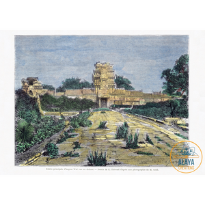 Ancient Engraving Colour 1871 - Un Tour Du Monde - Angkor Cambodia #3